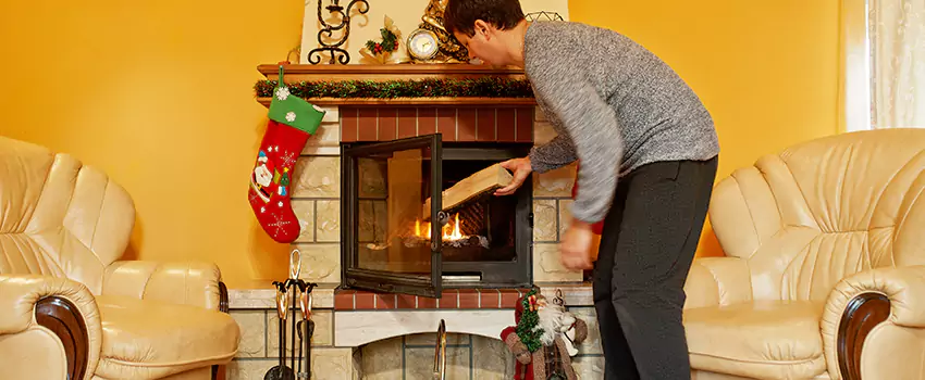 Rusted Metal Fireplace Restoration in Loma Linda, California